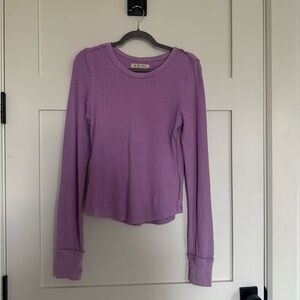 We The Free Purple Waffle Knit Top